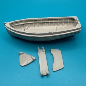 10.5ft Dinghy/Workboat Clinker Transom Stern 100mm 1:32 Scale