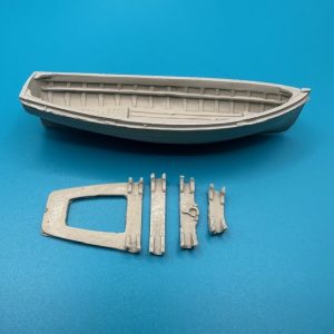 18ft Dinghy/Jolly Boat Clinker Transom Stern 83mm 1:64 Scale