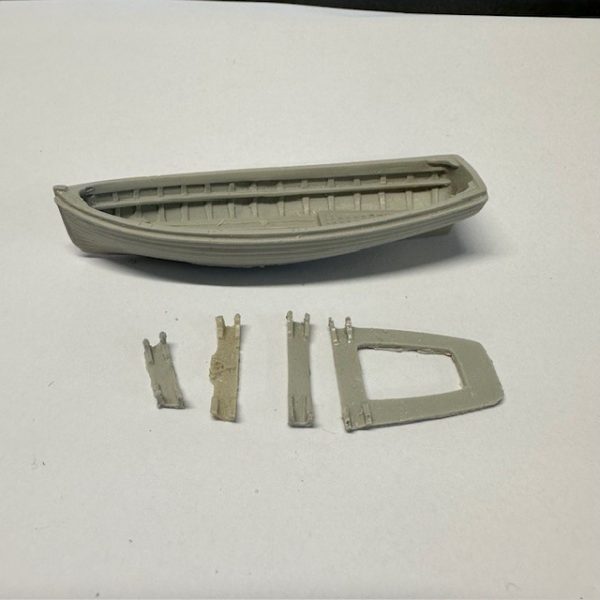 16.5ft Dinghy Clinker Transom Stern 83mm 1:60 Scale