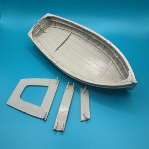14ft Dinghy Clinker Transom Stern 178mm 1:24 Scale