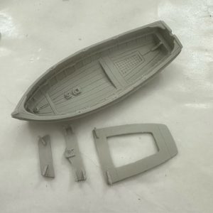16ft Dinghy Clinker Transom Stern 100mm 1:48 Scale