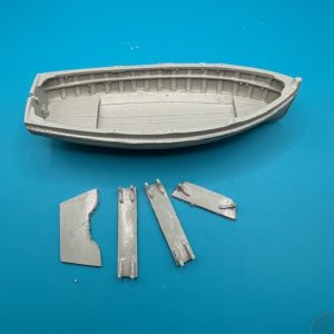 22ft Jolly Boat Clinker Transom Stern 114mm 1:60 Scale