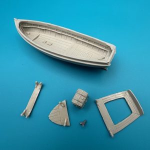 16ft Royal Navy Motor Dinghy Clinker Transom Stern 100mm 1:48 Scale