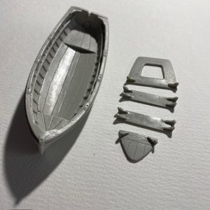 18ft Lifeboat Clinker Transom Stern 114mm 1:48 Scale