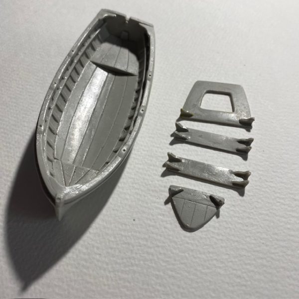 18ft Lifeboat Clinker Transom Stern 114mm 1:48 Scale