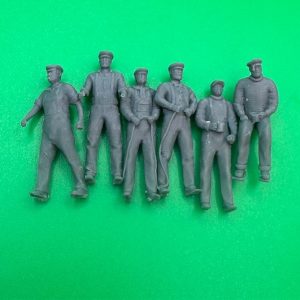 Set of 6 Fisherman Figures 1/24 Scale 75mm