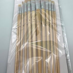 Amtech S4145 12 Piece flat tip art brush set