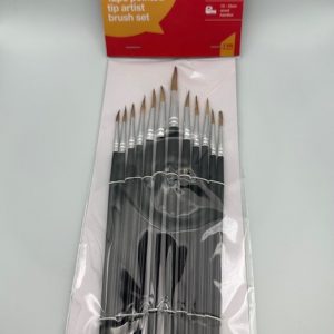 Amtech S4120 12 Piece fine pointed tip art brush set